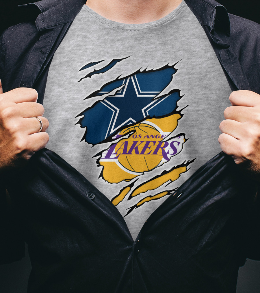 Dallas Cowboys Los Angeles Lakers Logo Mashup T-Shirt