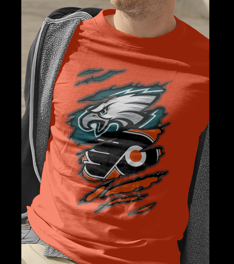 Philadelphia Eagles Flyers Logo Mashup T-Shirt