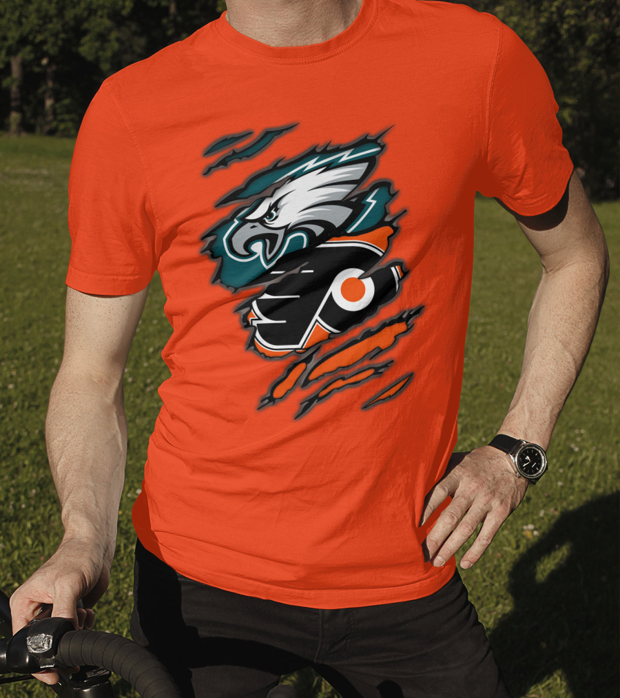 Philadelphia Eagles Flyers Logo Mashup T-Shirt