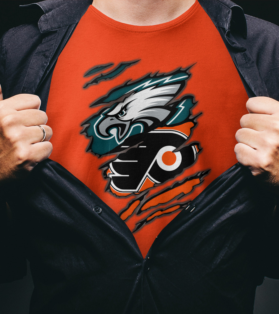 Philadelphia Eagles Flyers Logo Mashup T-Shirt