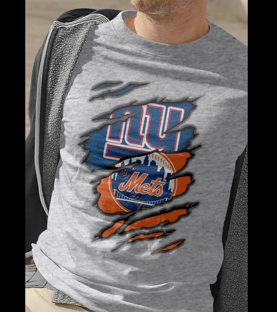 New York Giants Mets Crossover Claw Marks T-Shirt