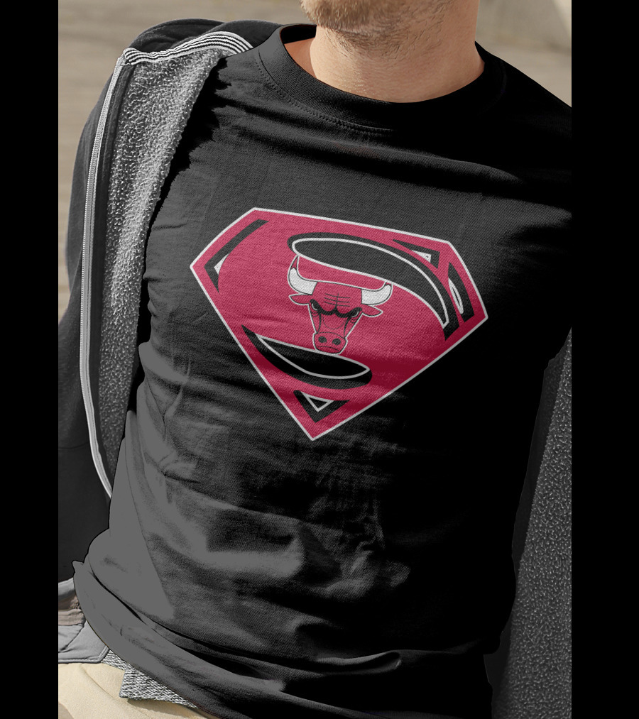 Superman Chicago Bulls Logo Symbol Mashup T-Shirt