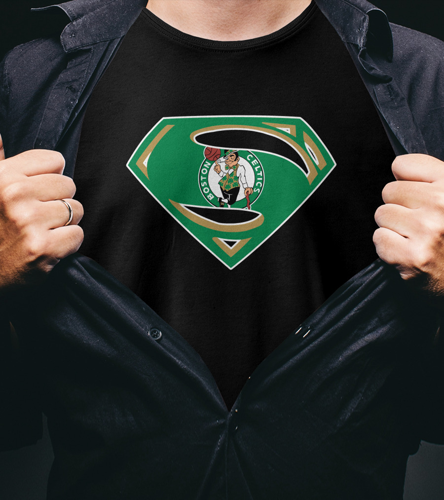 Boston Celtics Superman Logo Crossover T-Shirt