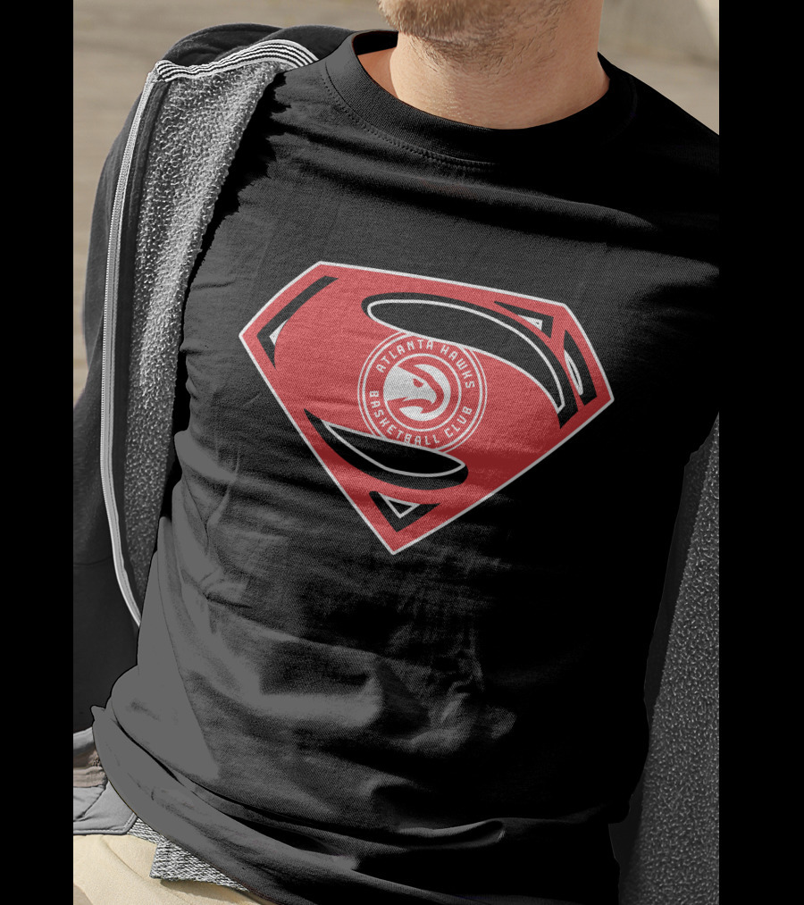Atlanta Hawks Basketball Club Superman Logo Mashup T-Shirt
