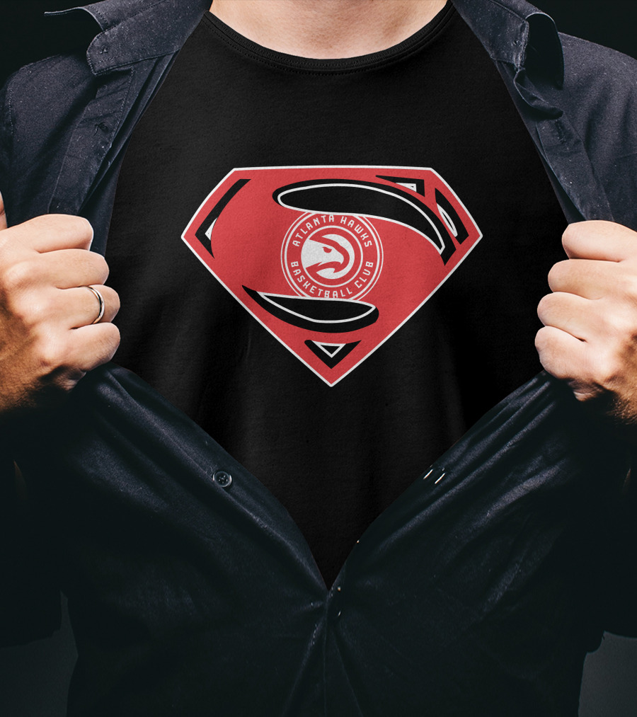 Atlanta Hawks Basketball Club Superman Logo Mashup T-Shirt