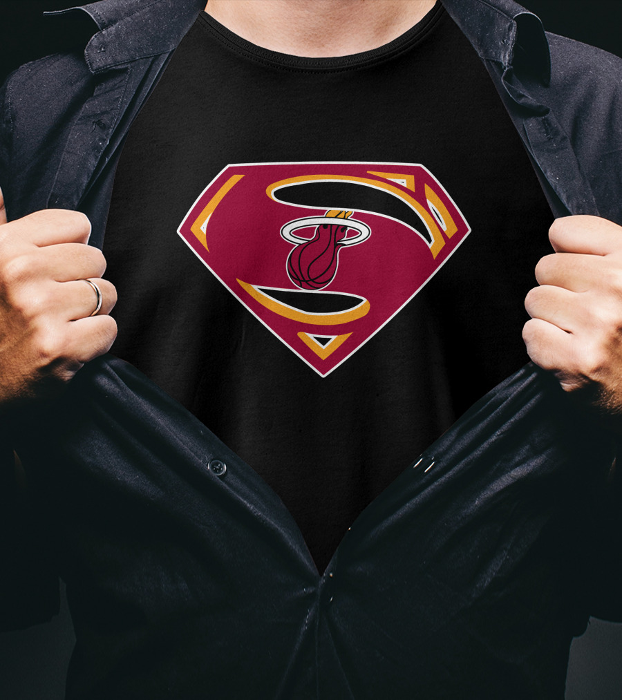 Superman Miami Heat Logo Fusion T-Shirt