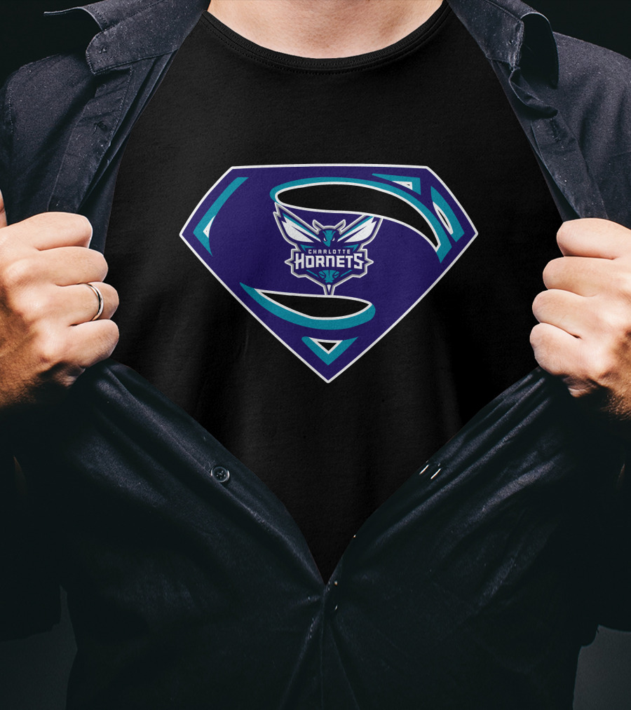 Charlotte Hornets Superman T-Shirt