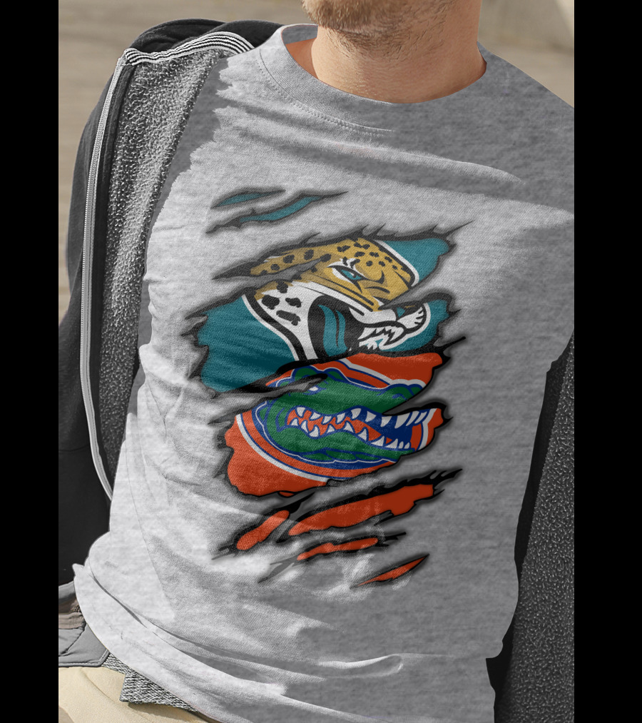 Jacksonville Jaguars Florida Gators Crossover Fan Gear Duo Team Spirit T-Shirt