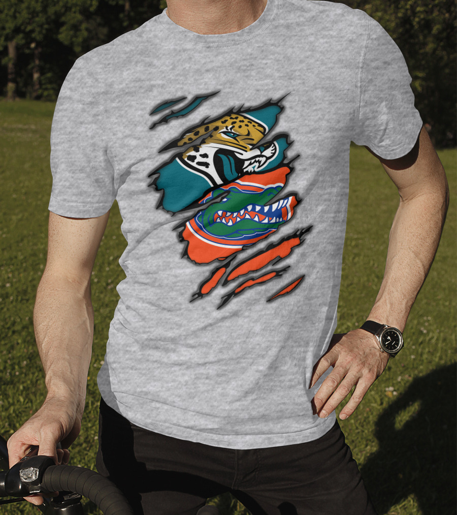 Jacksonville Jaguars Florida Gators Crossover Fan Gear Duo Team Spirit T-Shirt