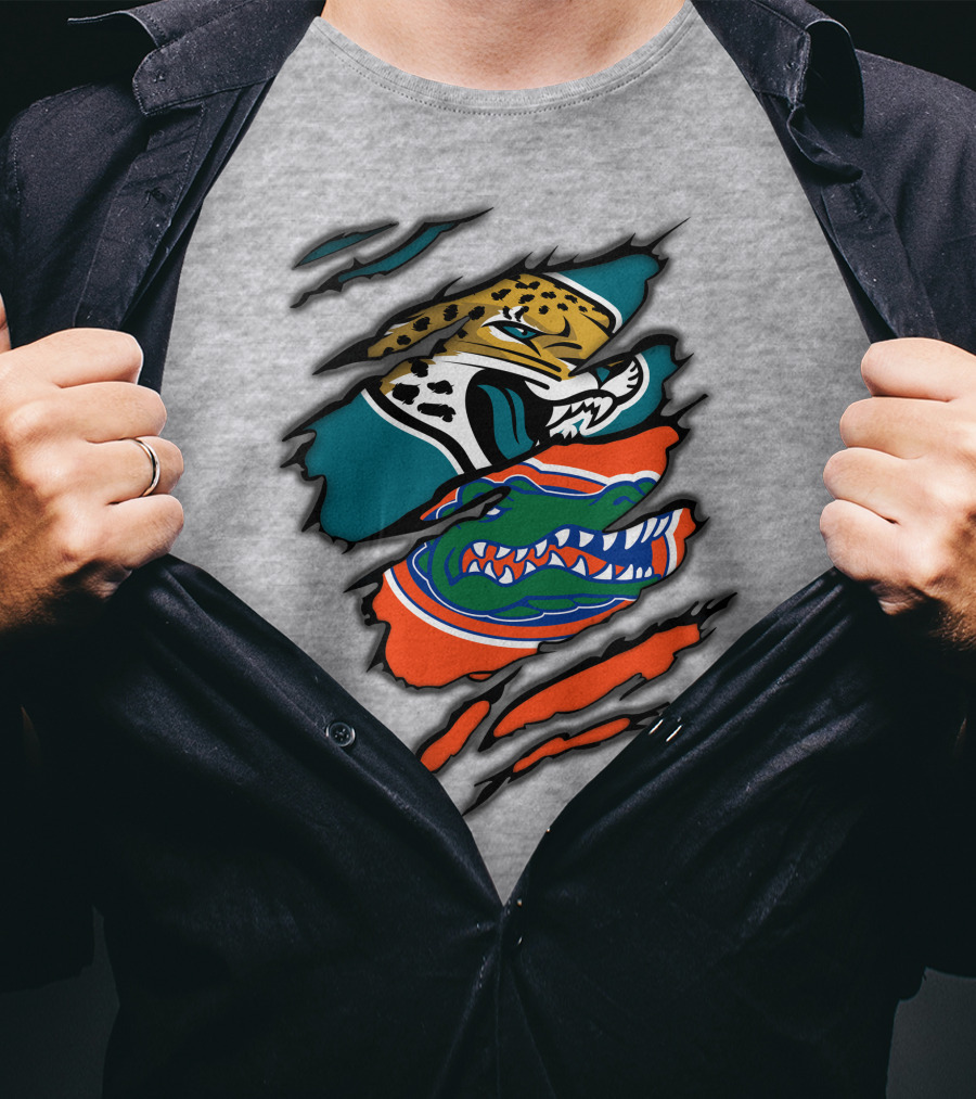 Jacksonville Jaguars Florida Gators Crossover Fan Gear Duo Team Spirit T-Shirt