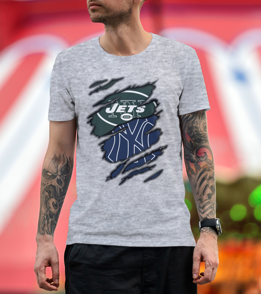 Jets Yankees Ny Football Baseball Logos T-Shirt