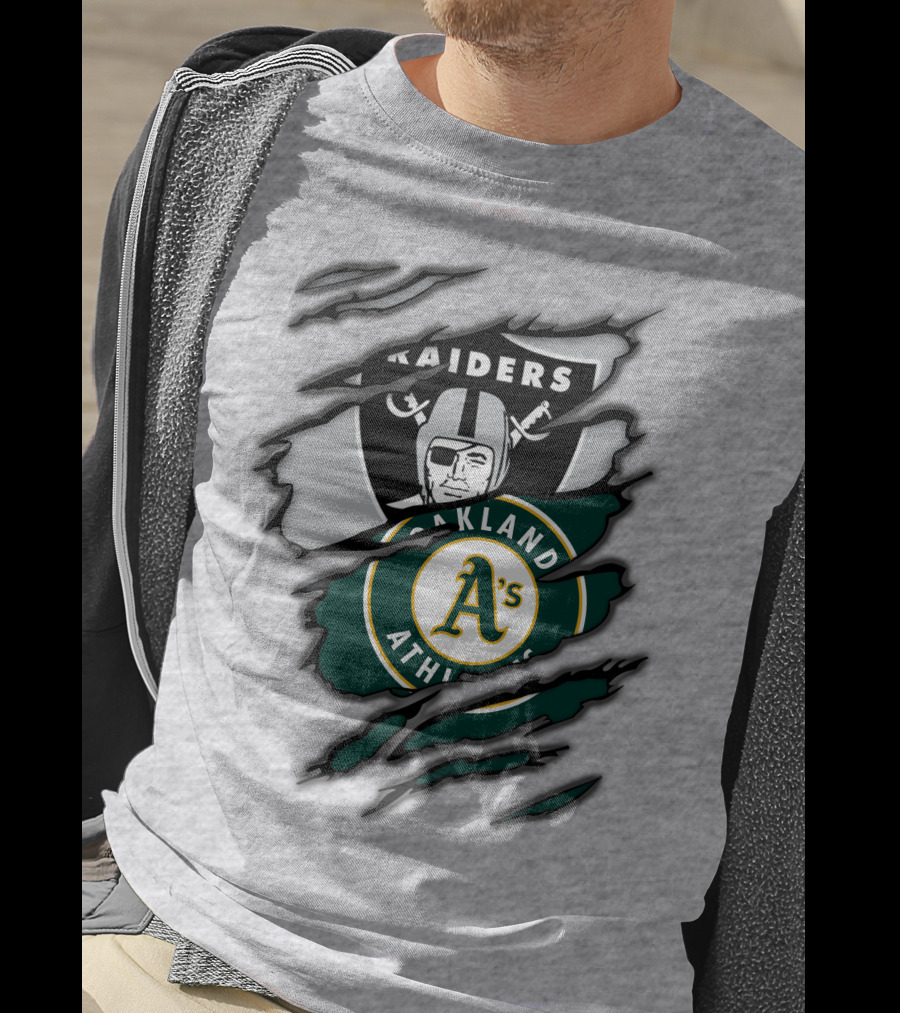 Raiders Oakland Athletics A's Logo Crossover T-Shirt