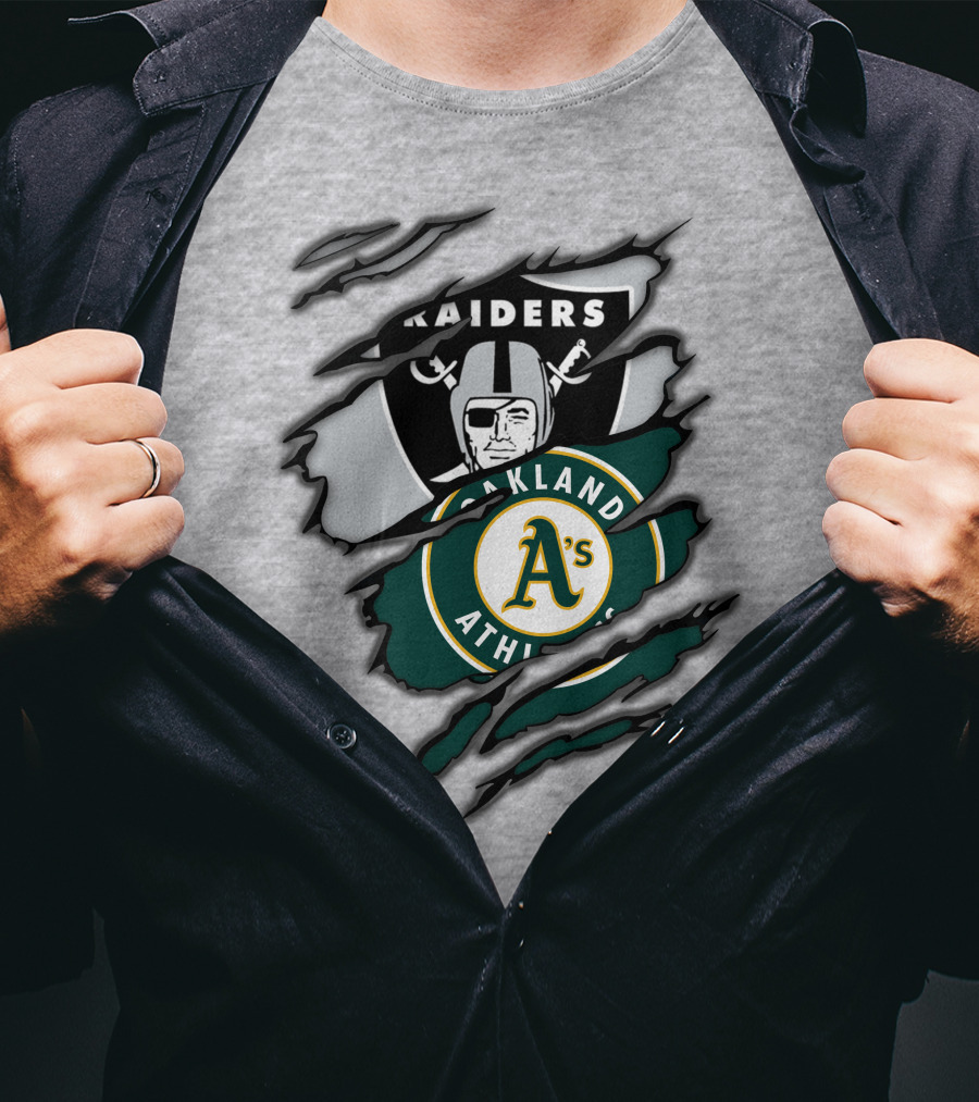 Raiders Oakland Athletics A's Logo Crossover T-Shirt