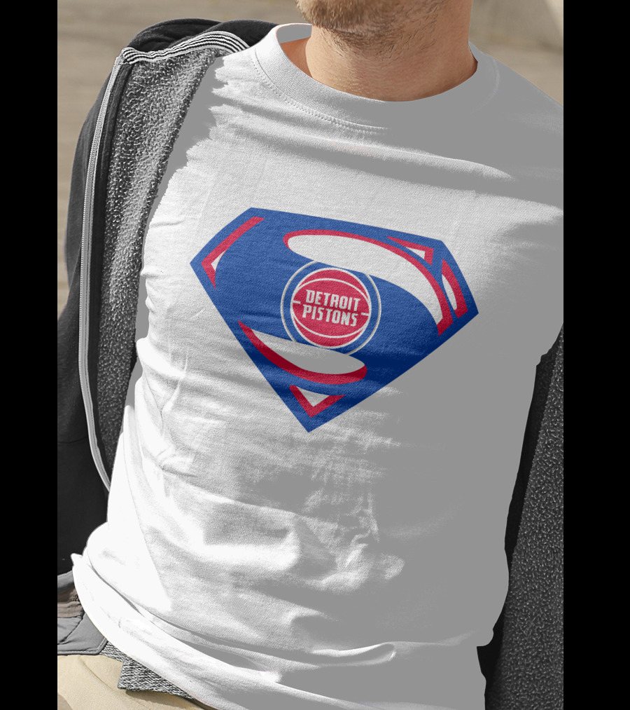 Detroit Pistons Superman Logo Combination T-Shirt