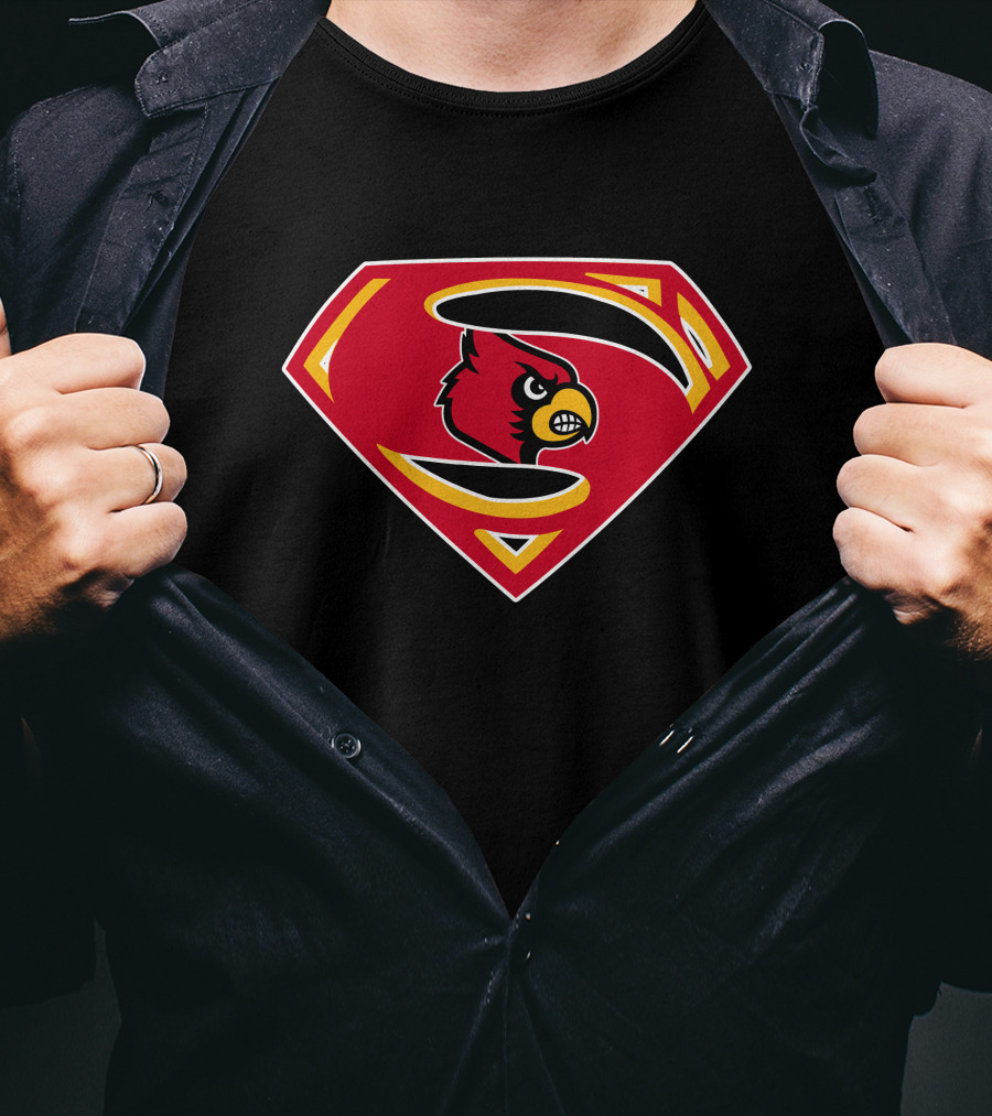 Superman Logo With Cardinals Bird Emblem T-Shirt