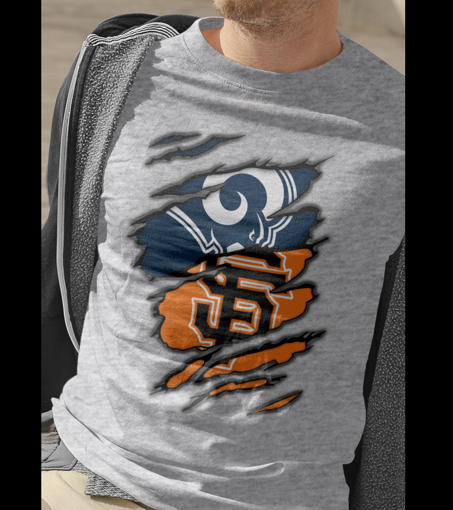 Los Angeles Rams San Francisco Giants Claw Scratch T-Shirt