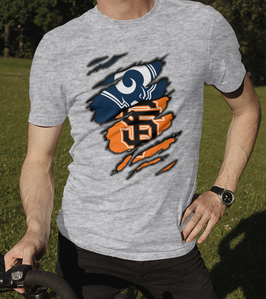 Los Angeles Rams San Francisco Giants Claw Scratch T-Shirt