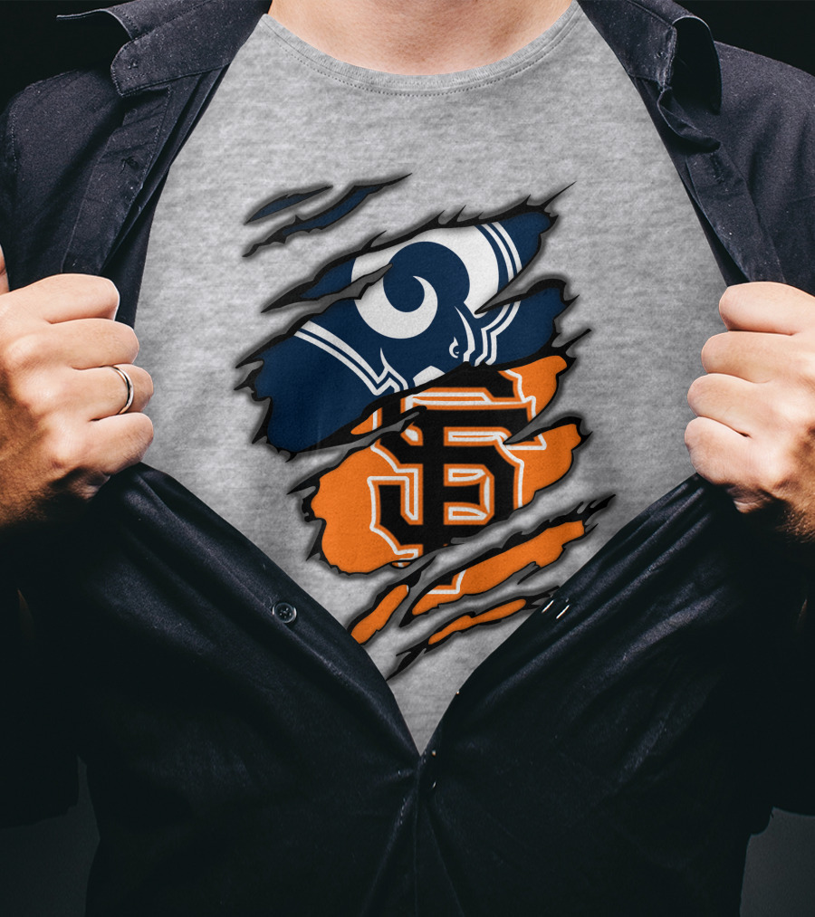 Los Angeles Rams San Francisco Giants Claw Scratch T-Shirt