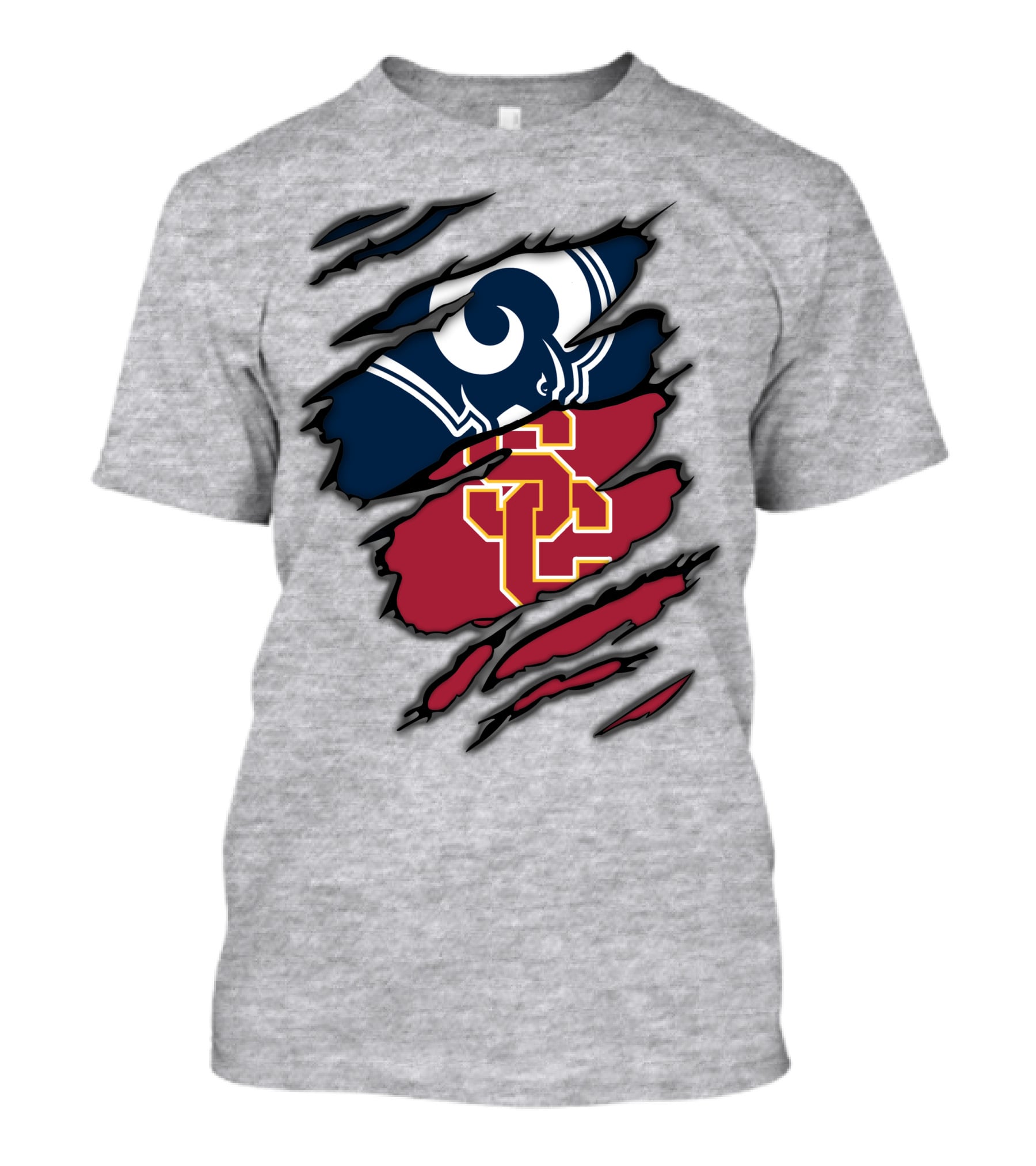 Rams USC Trojans Claw Marks T-Shirt