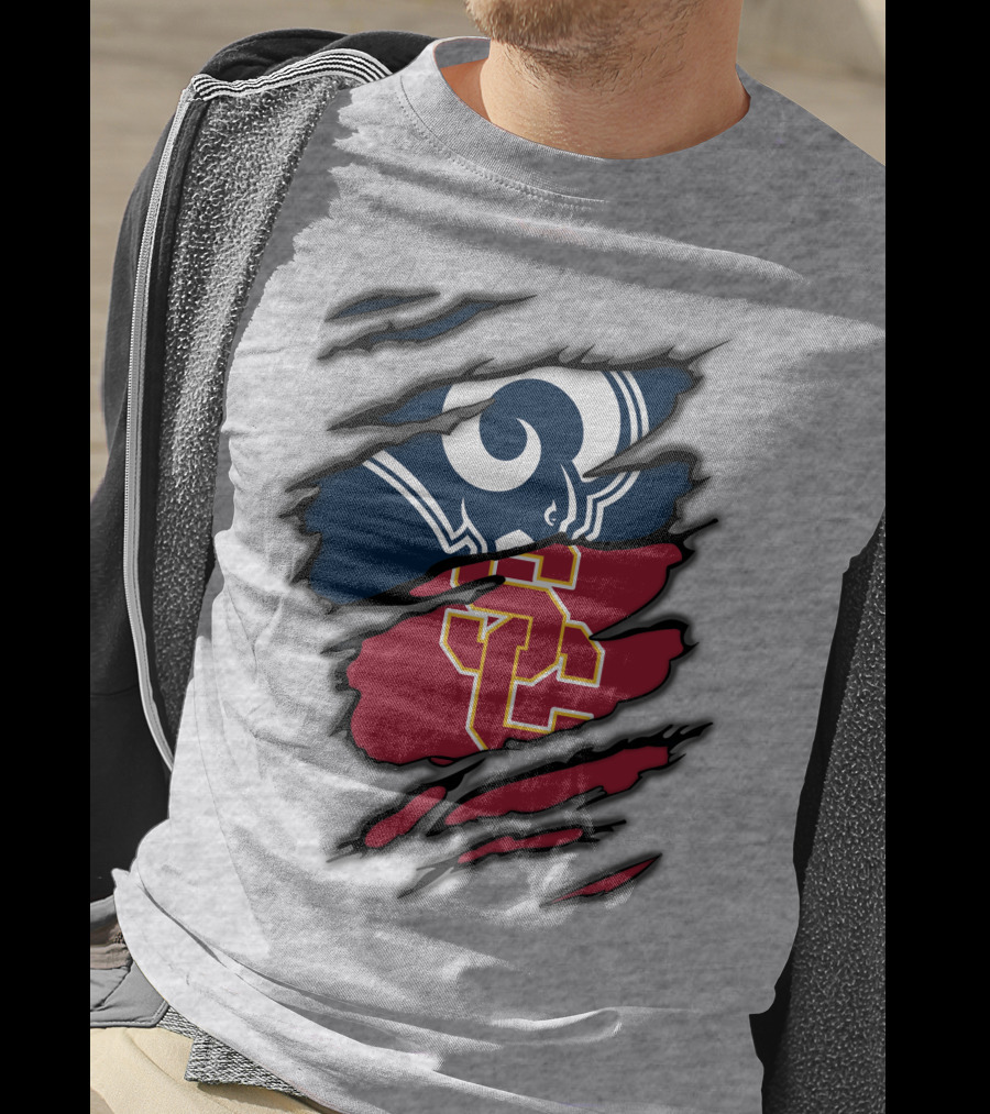 Rams USC Trojans Claw Marks T-Shirt