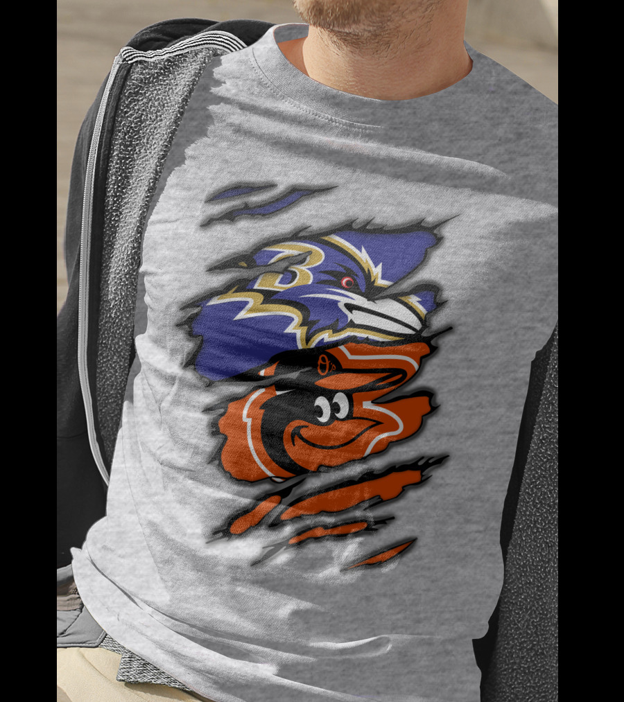Baltimore Ravens Orioles Logo Mashup T-Shirt