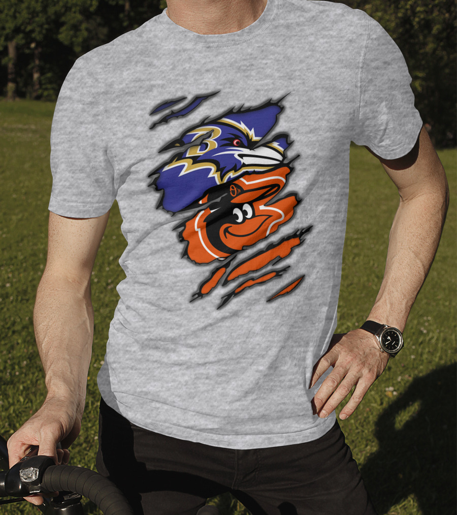 Baltimore Ravens Orioles Logo Mashup T-Shirt
