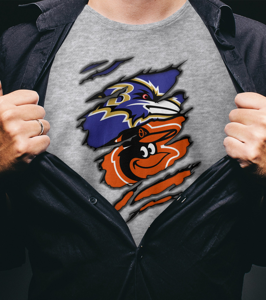 Baltimore Ravens Orioles Logo Mashup T-Shirt
