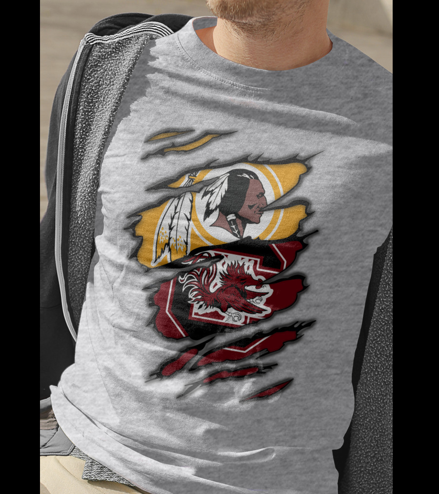 Redskins South Carolina Gamecocks Logo Mashup T-Shirt