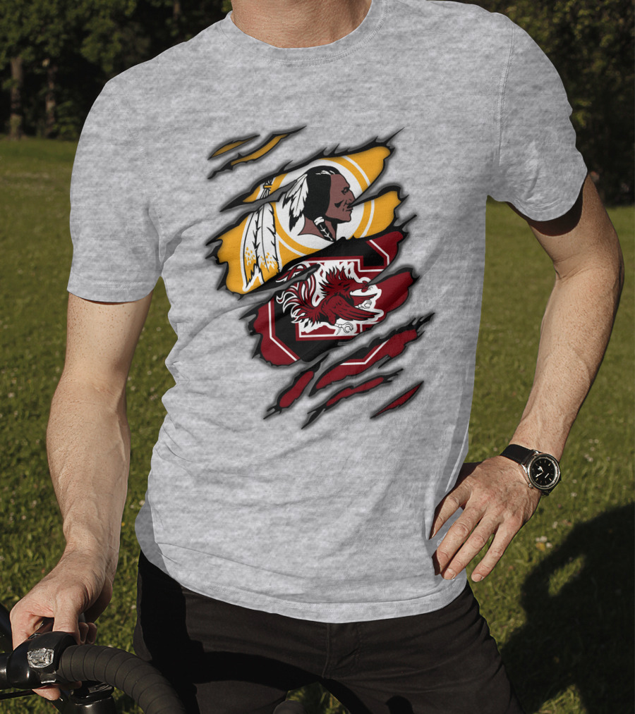 Redskins South Carolina Gamecocks Logo Mashup T-Shirt