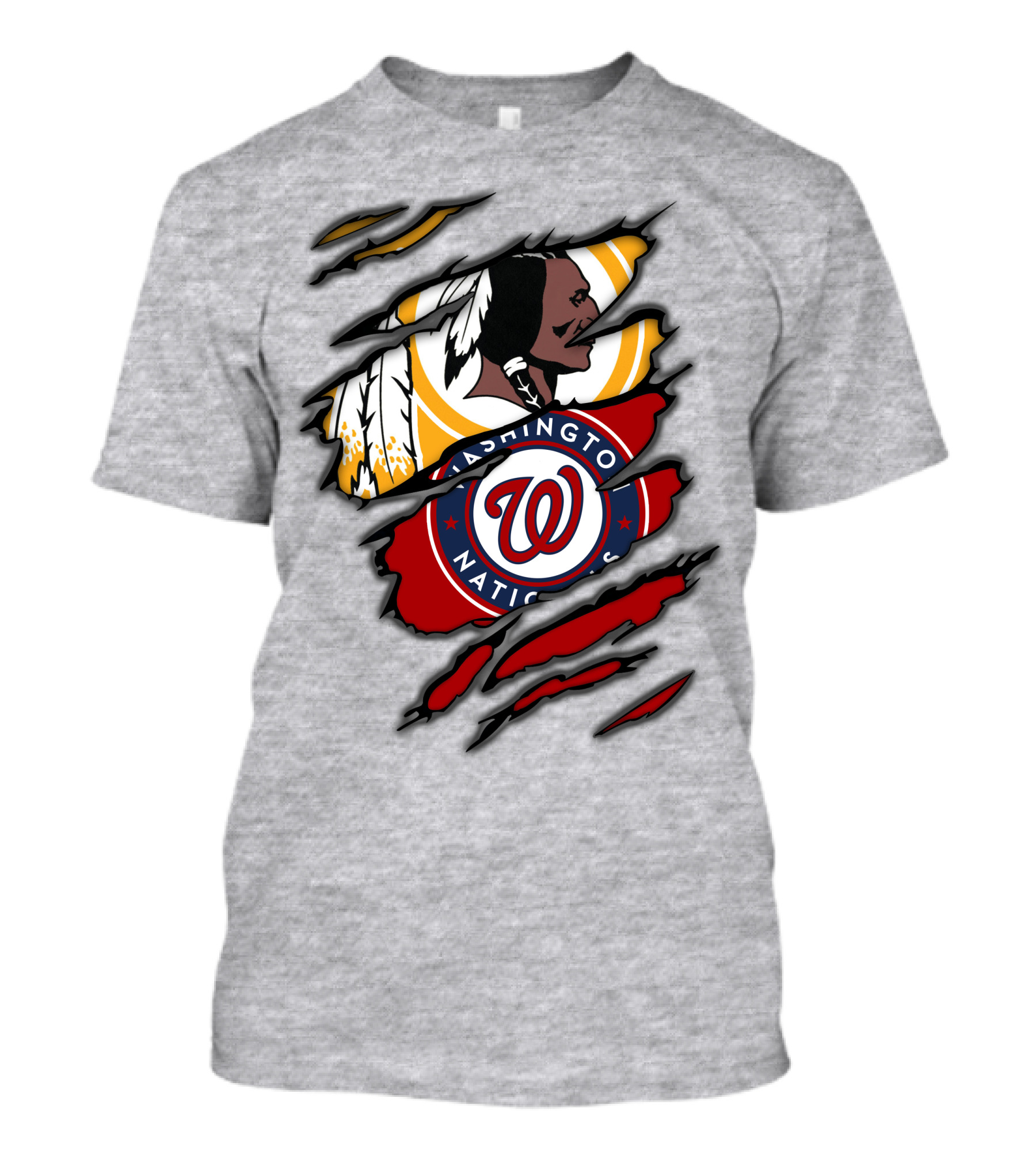 Washington Redskins And Washington Nationals Logo Mashup T-Shirt