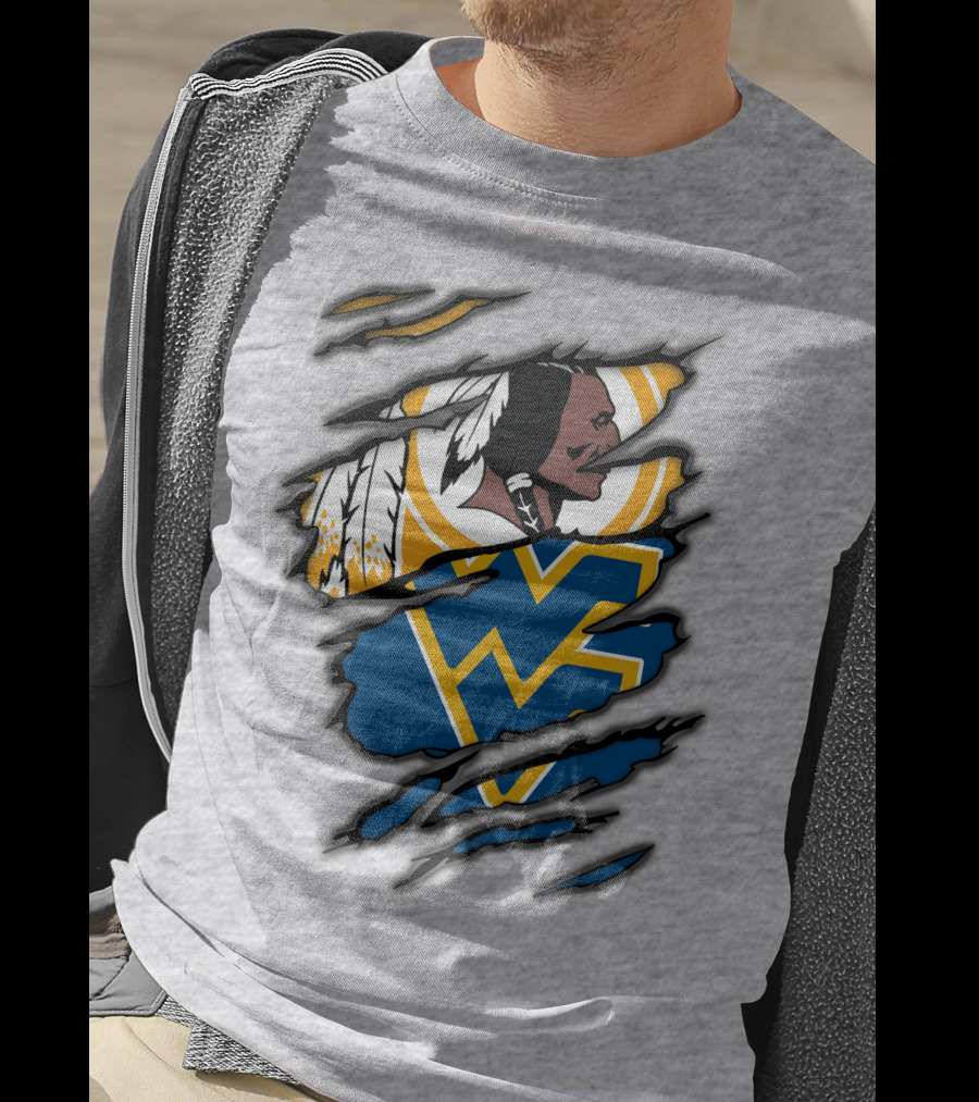 West Virginia Mountaineers Redskins Mashup T-Shirt