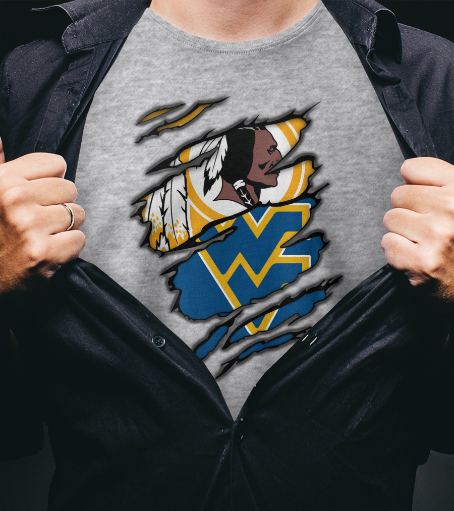 West Virginia Mountaineers Redskins Mashup T-Shirt