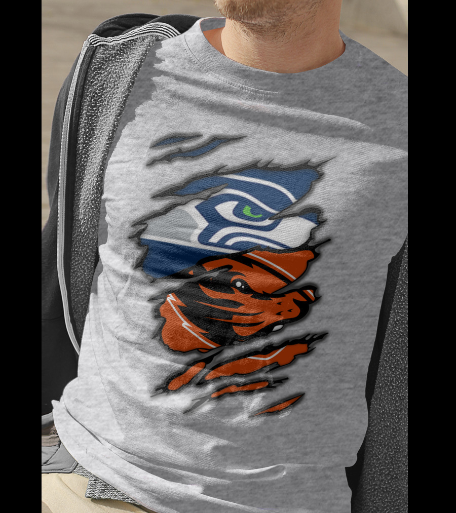 Seahawks Beavers Logo Slash Fusion T-Shirt