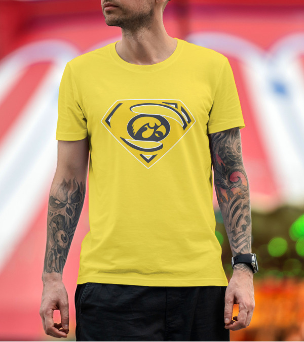 Premium T-Shirt: Superman Iowa Hawkeyes Emblem T-Shirt Superman Iowa Hawkeyes Emblem T-Shirt