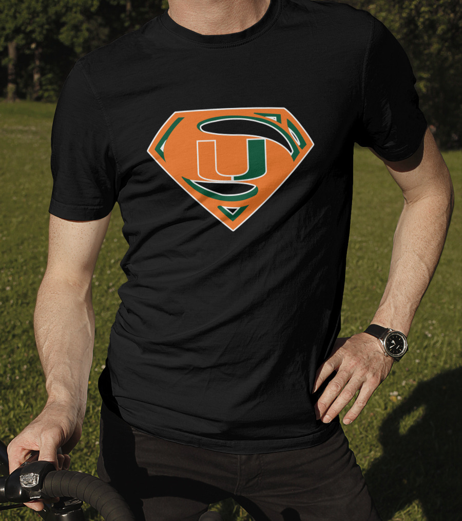 Superman Miami Hurricanes Logo Fusion T-Shirt