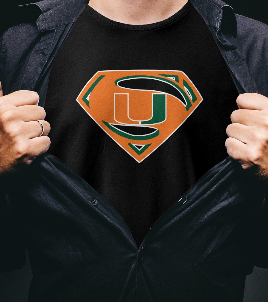 Superman Miami Hurricanes Logo Fusion T-Shirt