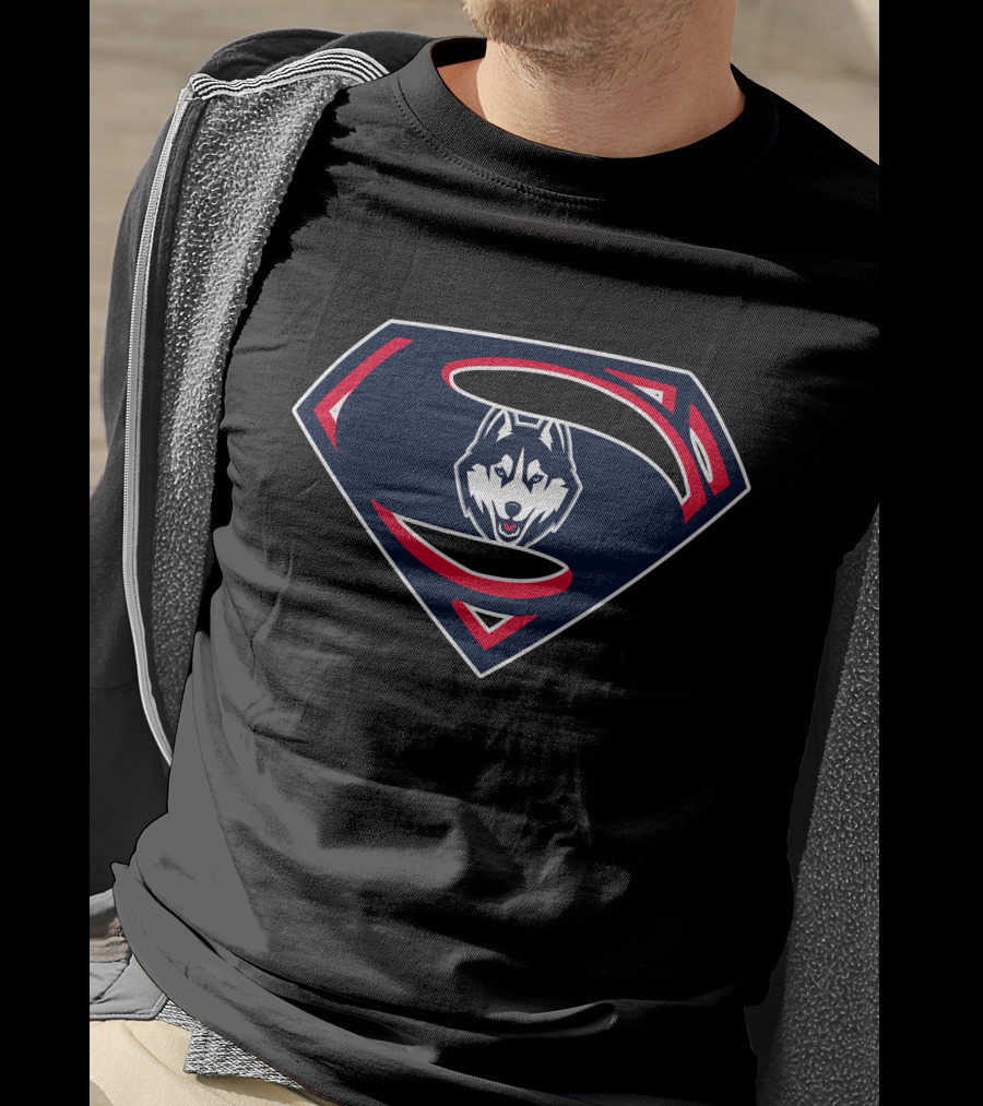 Superman Huskies Shield Logo Emblem T-Shirt