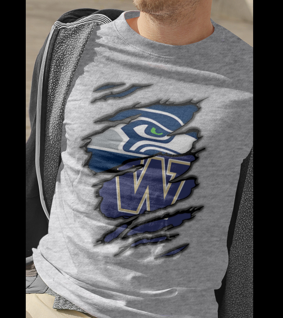 Seahawks Huskies W Logo Combo T-Shirt