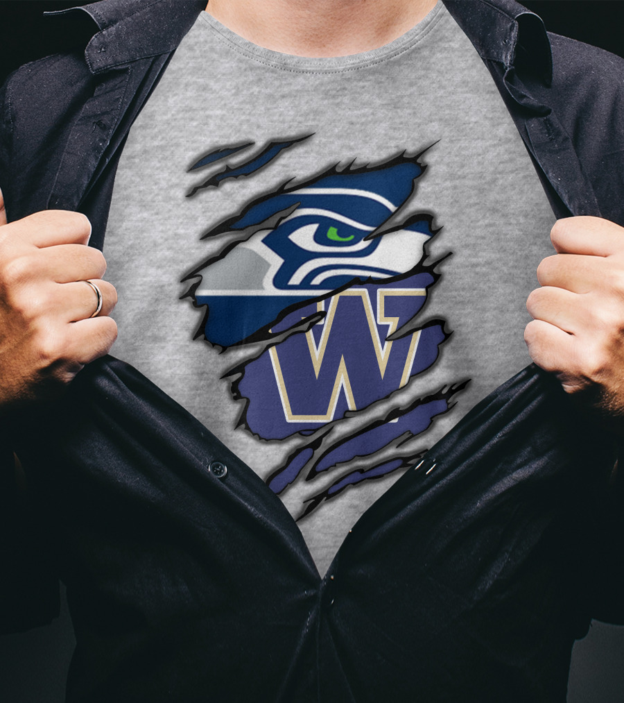Seahawks Huskies W Logo Combo T-Shirt