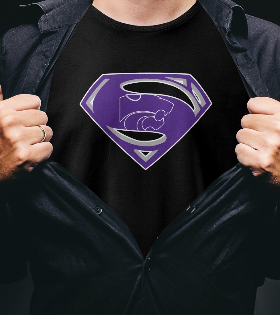 Superman Kansas State Wildcats Logo Fusion T-Shirt