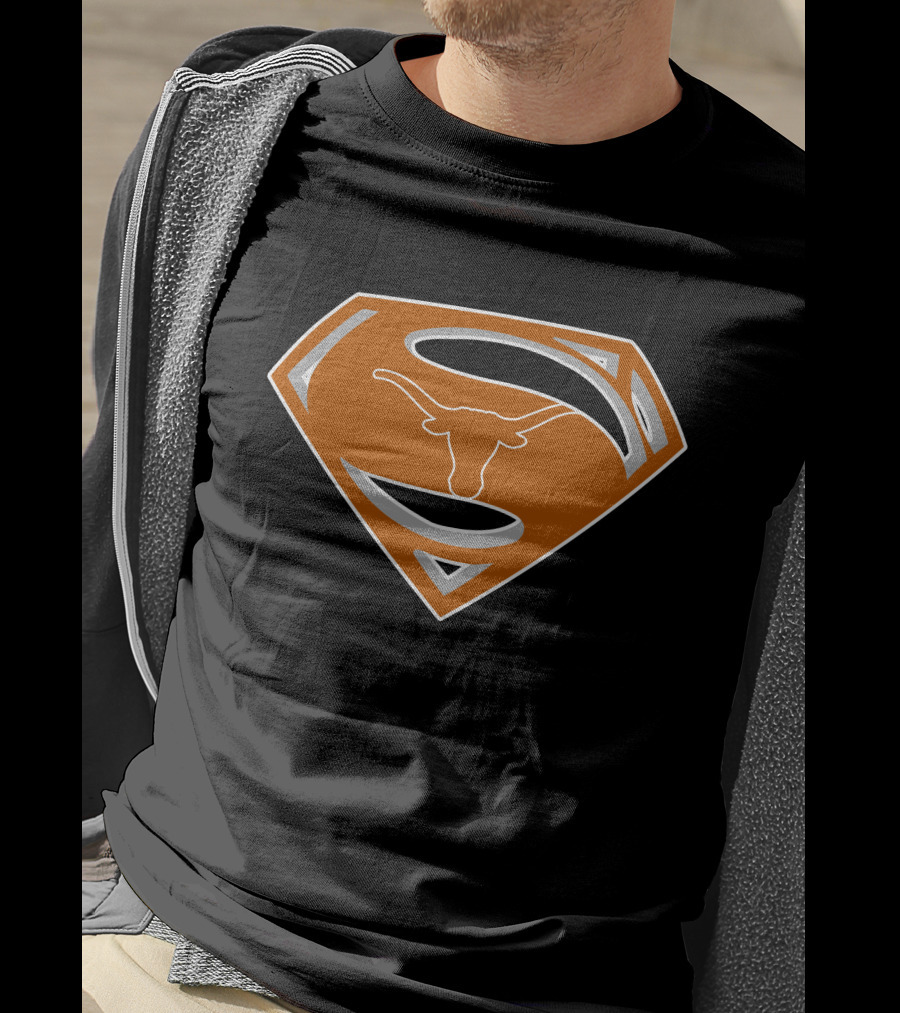 Superman Texas Longhorns Logo Fusion T-Shirt