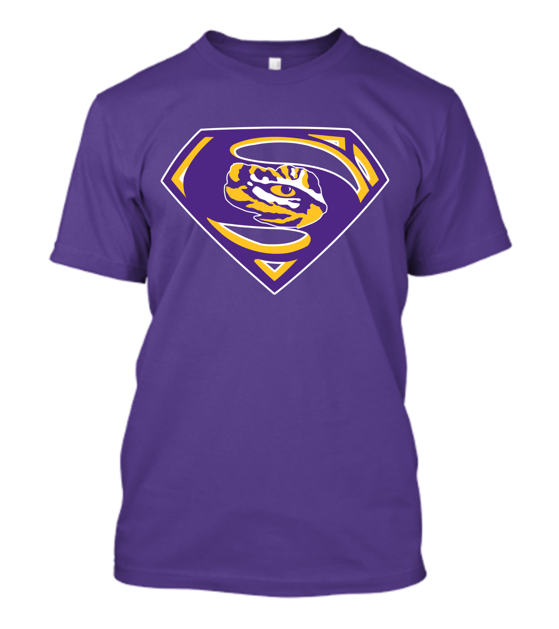 Superman LSU Tigers Logo Purple And Gold Tiger Eye T-Shirt