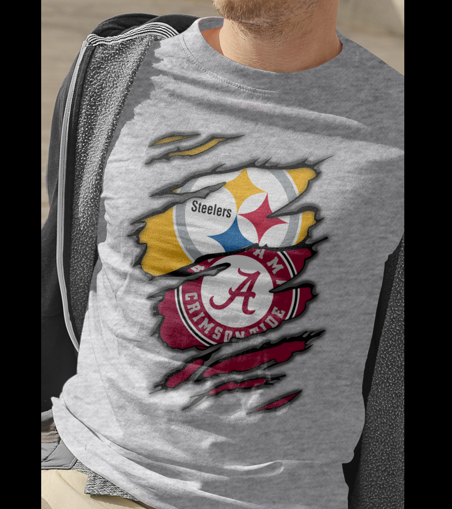 Steelers Alabama Crimson Tide Rip T-Shirt
