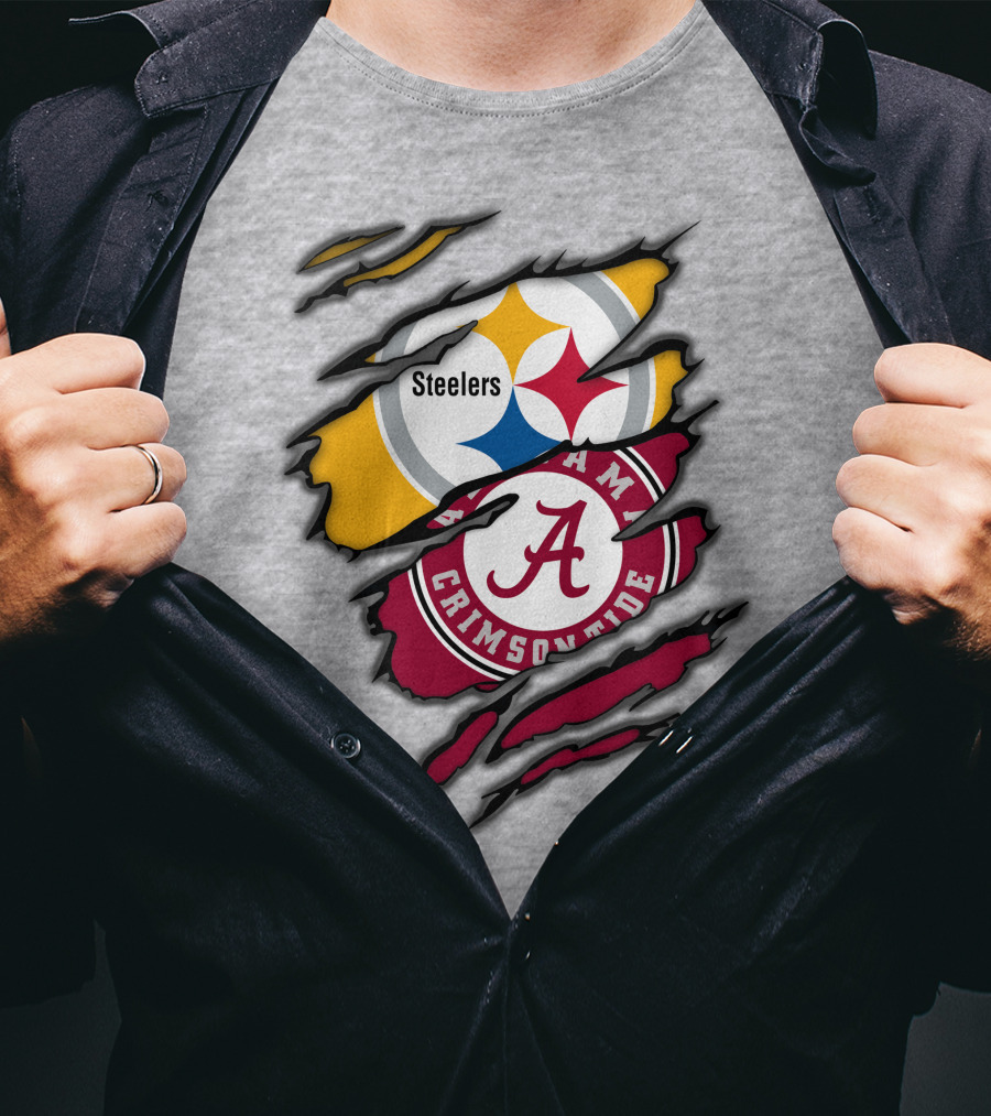Steelers Alabama Crimson Tide Rip T-Shirt