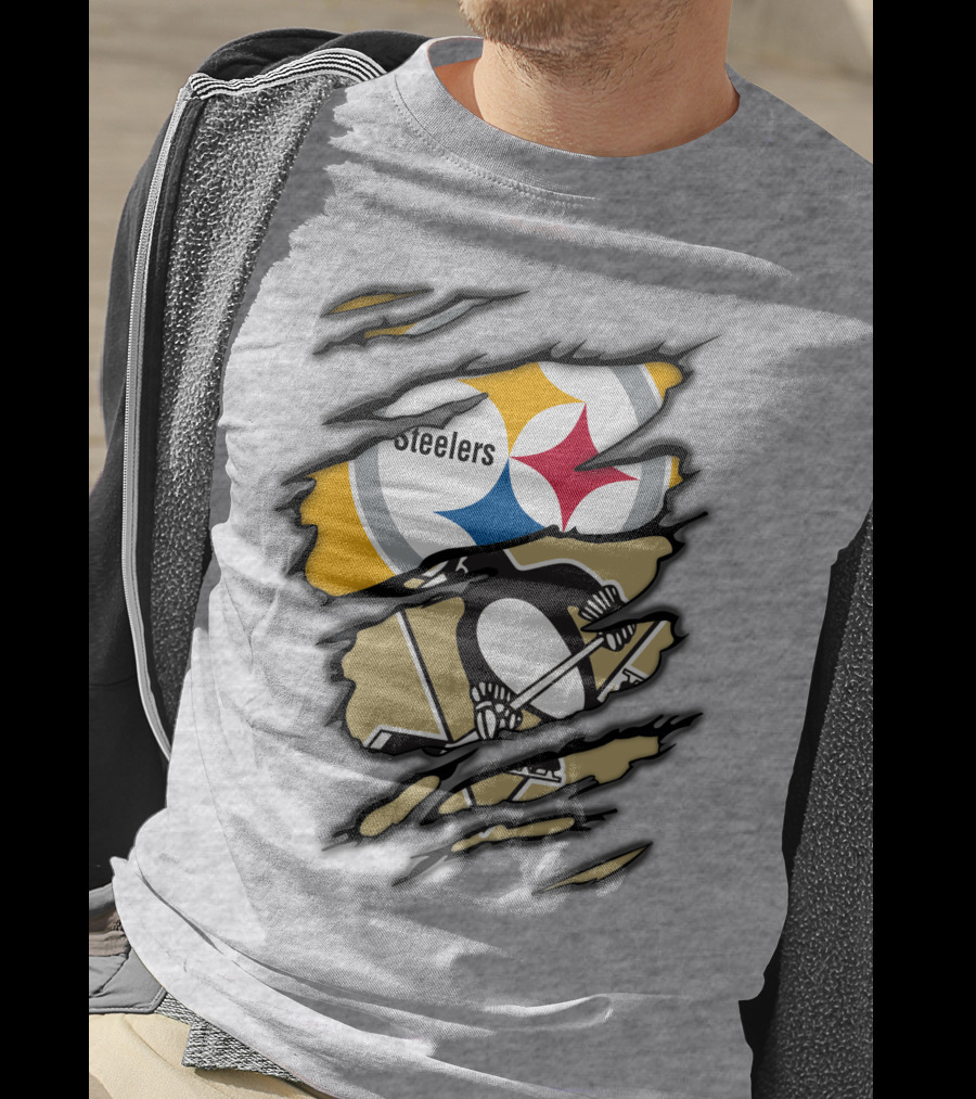 Steelers Penguins Ripped Claw T-Shirt