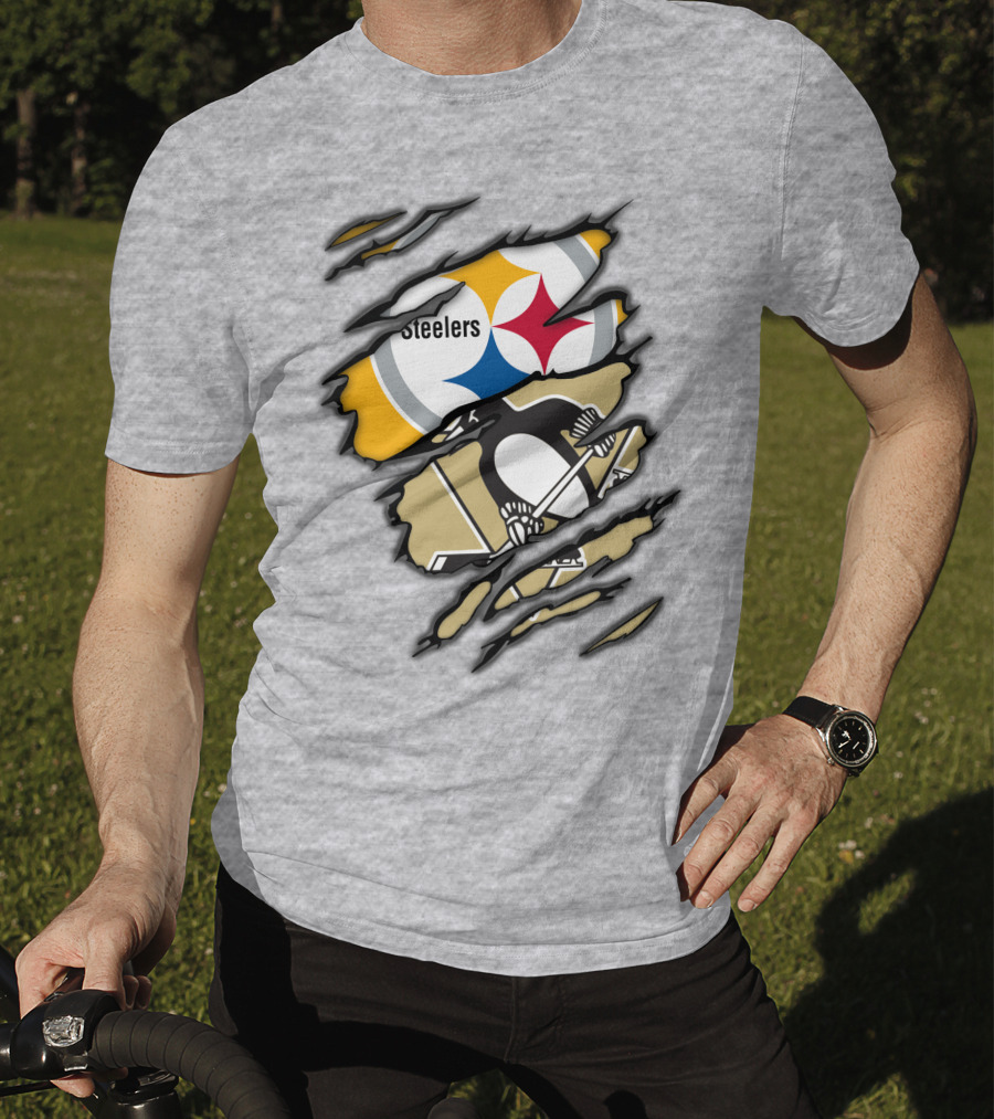 Steelers Penguins Ripped Claw T-Shirt