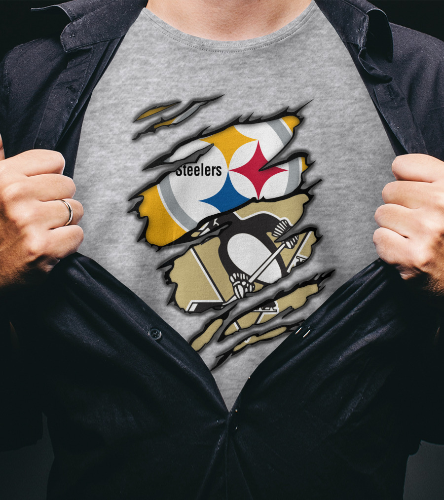 Steelers Penguins Ripped Claw T-Shirt