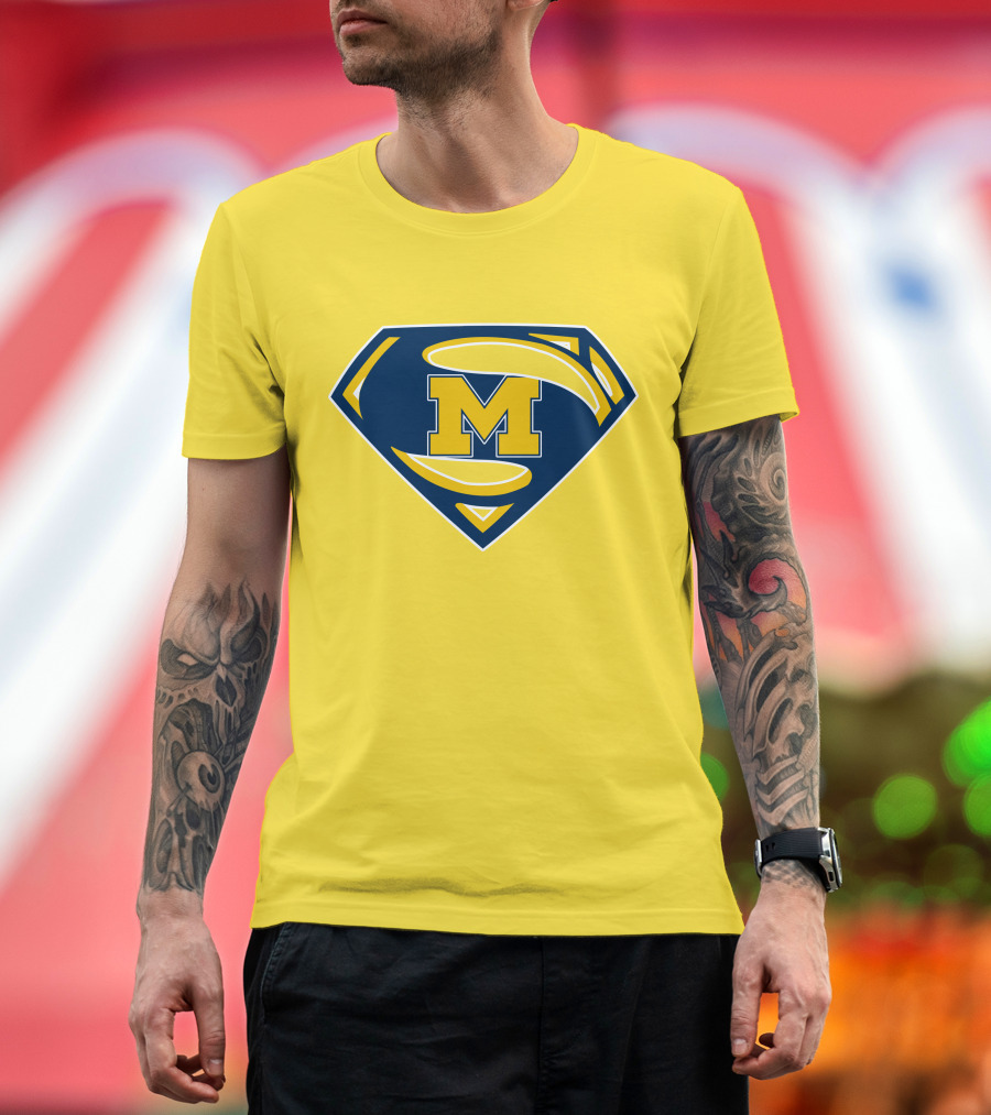 Michigan Wolverines Superman Logo Mashup T-Shirt