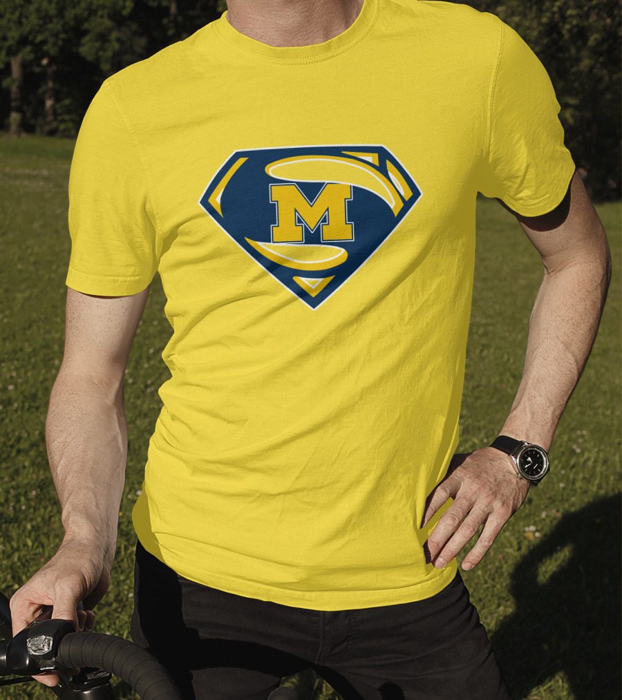 Michigan Wolverines Superman Logo Mashup T-Shirt