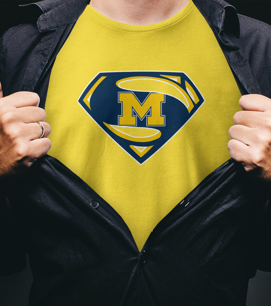 Michigan Wolverines Superman Logo Mashup T-Shirt